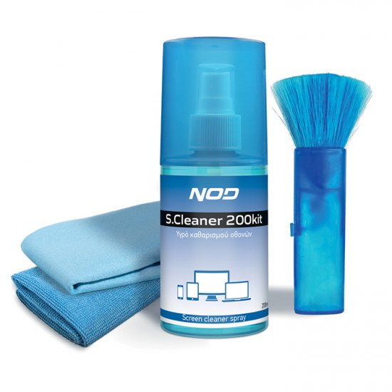 NOD S.CLEANER 200KIT 4-σε-1 σετ καθαρισμού οθονών, 200ml. - NOD