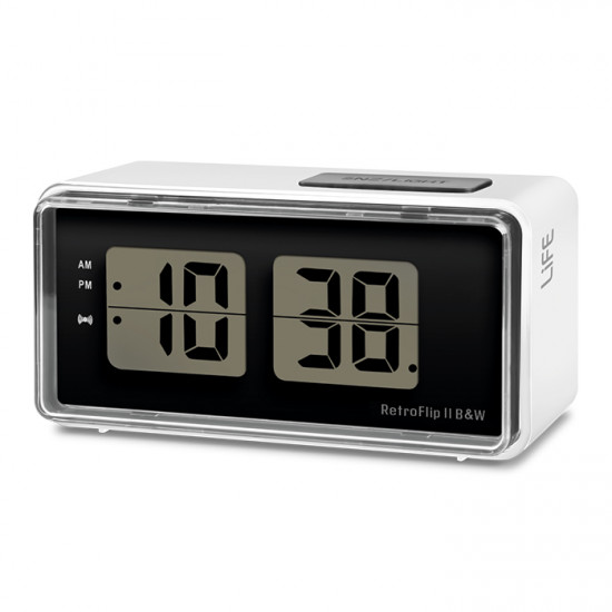 LiFE RETROFLIP II B&W Ψηφιακό ρολόι / ξυπνητήρι με οθόνη LCD και retro flip design - LiFE