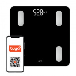 LiFE WORKOUT SMART WIFI Wi-Fi TUYA Smart γυάλινη ψηφιακή ζυγαριά μπάνιου - LiFE