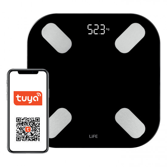 LiFE FIT SMART BT Bluetooth TUYA Smart γυάλινη ψηφιακή ζυγαριά μπάνιου - LiFE