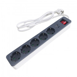 SONORA PSW501AC Πολύπριζο 5 θέσεων με διακόπτη ON/OFF και 2 θύρες USB (USB-C & USB-Α) - SONORA