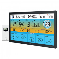 LiFE HORIZON Smartweather TUYA XL TUYA Smart Wi-Fi μετεωρολογικός σταθμός με ασύρματο εξωτερικό αισθητήρα, έγχρωμη οθόνη LCD 15.5