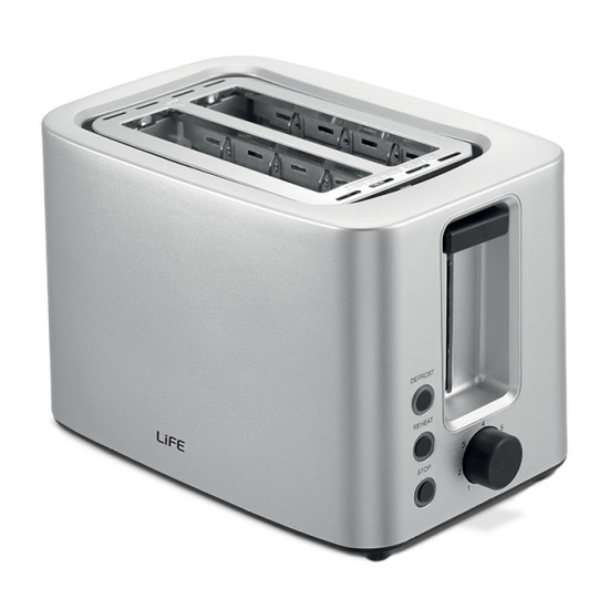 LiFE CRUNCHY Silver Matt Series Αυτόματη φρυγανιέρα 2 θέσεων, 750W - LiFE