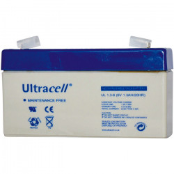 ULTRACELL 6V 1.3AH Μπαταρία μολύβδου 6V 1.3Ah    Διαστάσεις:   - μήκος: 9,7 cm  - πλάτος: 2,4 cm  - ύψος: 5,2 cm  - Τύπος Terminal: F1 - ULTRACELL