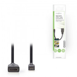 NEDIS CVGP34790BK02 Καλώδιο High speed HDMI with Ethernet, HDMI micro αρσ. - HDMI θηλ., με επίχρυσες επαφές, 0.20m. - NEDIS