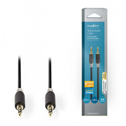 NEDIS CABW22000AT10 Καλώδιο ήχου 3,5mm Stereo αρσ. - αρσ., 1m, σε ανθρακί χρώμα. - NEDIS