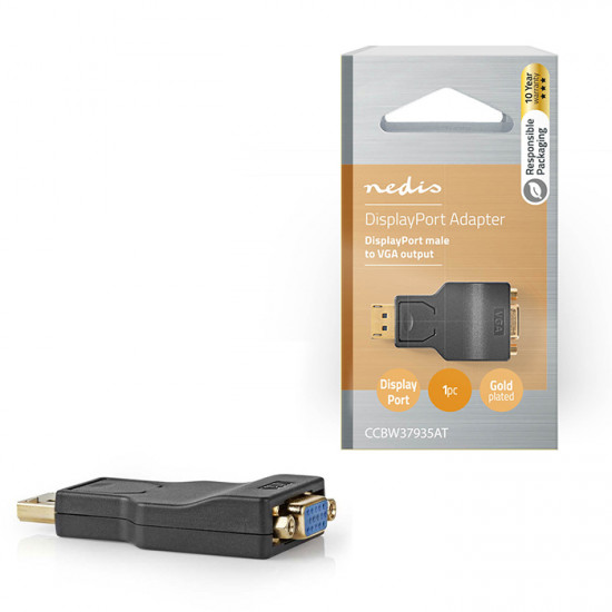 NEDIS CCBW37935AT Αντάπτορας DisplayPort αρσ. σε VGA θηλ. με επίχρυσες επαφές. - NEDIS