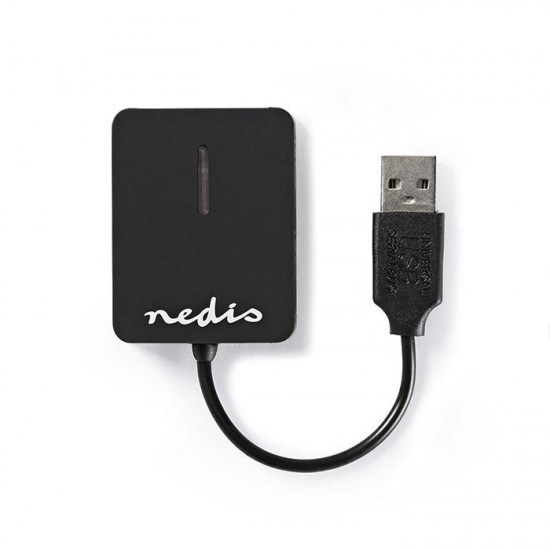 NEDIS CRDRU2300BK Card reader All-in-One USB 2.0, με ενσωματωμένο καλώδιο. - NEDIS