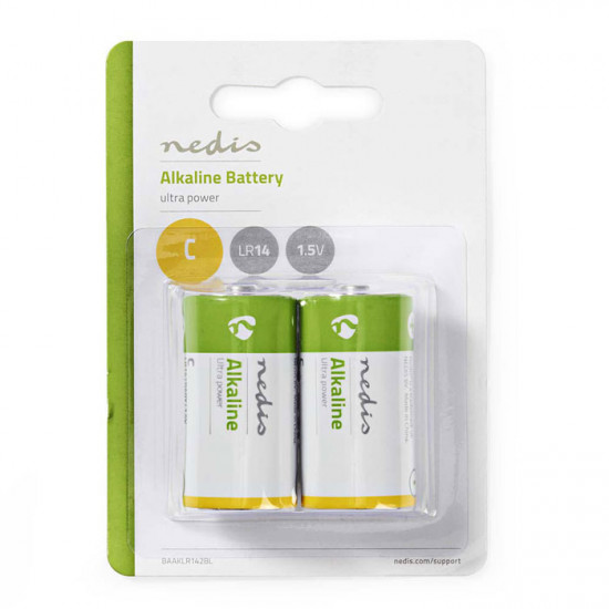 NEDIS BAAKLR142BL Αλκαλικές μπαταρίες LR14 C, 1.5V σε blister 2 μπαταριών - NEDIS