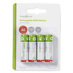 NEDIS BANM13HR64B Επαναφορτιζόμενες μπαταρίες ΑΑ Νi-MH 1300 mAh 1.2V Ready to use, σε blister 4 μπαταριών. - NEDIS