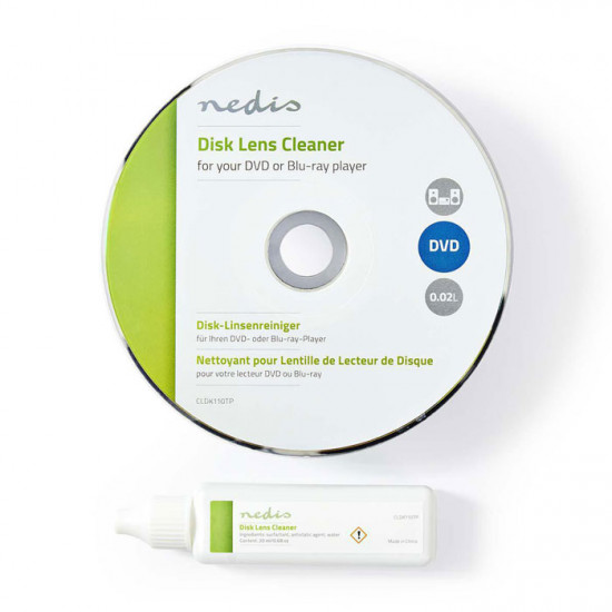 NEDIS CLDK110TP Κιτ καθαριστικό κεφαλής DVD/Blu-ray και υγρό 20ml. - NEDIS