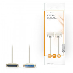 NEDIS CCGP52110IV20 Σειριακό καλώδιο D-Sub 25-pin αρσ.- D-Sub 25-pin θηλ., 2.0m Ivory. - NEDIS