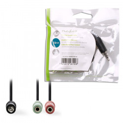 NEDIS CAGP22150BK02 Καλώδιο ήχου Stereo από 3,5mm αρσ. σε 2x 3,5mm θηλ., 0.20m, σε μαύρο χρώμα. - NEDIS