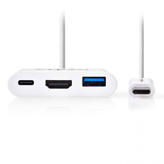 NEDIS CCGP64765WT02 Σταθμός σύνδεσης από USB 3.1 type C αρσ. σε USB A /  USB C / HDMI θηλ., 0.2m. - NEDIS