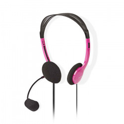 NEDIS CHST100PK Στερεοφωνικό on-ear headset, με σύνδεση 2x3,5mm σε ροζ χρώμα. - NEDIS