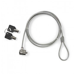 NEDIS NBLKK1002ME Universal κλειδαριά για laptop με κλειδιά, 1,8m. - NEDIS