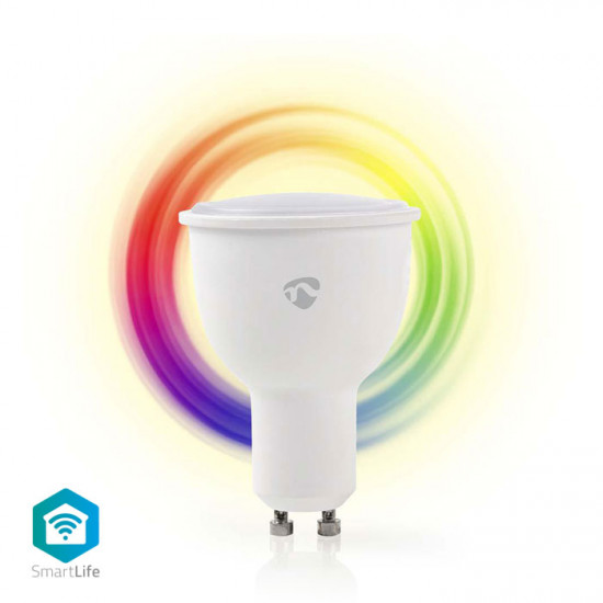 NEDIS WIFILC10WTGU10 Wi-Fi έξυπνη λάμπα LED σε RGB και θερμό λευκό, GU10, 4,5W, 380lm - NEDIS
