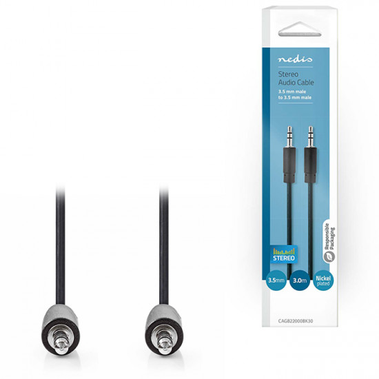 NEDIS CAGB22000BK30 Καλώδιο ήχου 3,5mm αρσ. Stereo - 3,5mm αρσ. Stereo, 3.00m. - NEDIS