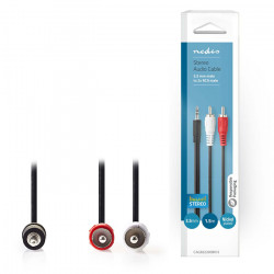 NEDIS CAGB22200BK15 Καλώδιο 2x RCA αρσ. - 3.5mm Stereo αρσ, 1.5 m. - NEDIS