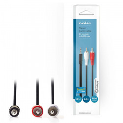 NEDIS CAGB22200BK20 Καλώδιο 2x RCA αρσ. - 3,5mm Stereo αρσ, 2m. - NEDIS