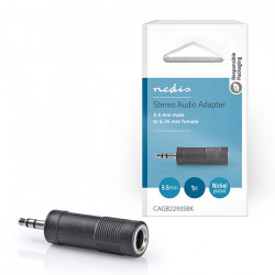 NEDIS CAGB22935BK Αντάπτορας 3,5mm Stereo αρσ. - 6,35mm Stereo θηλ. σε μαύρο χρώμα. - NEDIS