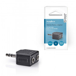 NEDIS CAGB22945BK Αντάπτορας 3,5mm Stereo αρσ. - 2x 3,5mm Stereo θηλ., σε μαύρο χρώμα. - NEDIS