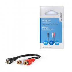 NEDIS CAGB24010BK02 Καλώδιο 1x RCA αρσ. - 2x RCA θηλ., 0.20m. - NEDIS