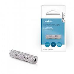 NEDIS CAGB22950ME Μούφα stereo 3,5 mm θηλ. - 3,5 mm θηλ., σε ασημί χρώμα. - NEDIS