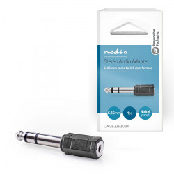 NEDIS CAGB23930BK Αντάπτορας 6,35mm Stereo αρσ. - 3,5mm Stereo θηλ., σε συσκευασία blister. - NEDIS