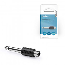 NEDIS CAGB23935BK Αντάπτορας 6,35mm mono αρσ. - RCA θηλ., σε μαύρο χρώμα. - NEDIS