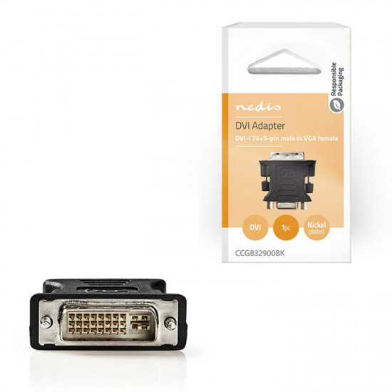 NEDIS CCGB32900BK Αντάπτορας DVI-I Dual αρσ. - VGA θηλ. - NEDIS
