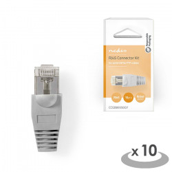 NEDIS CCGB89350GY Κονέκτορας CΑΤ 5e UTP RJ45 αρσ. με καπάκια, σε συσκευασία 10 τεμαχίων. - NEDIS