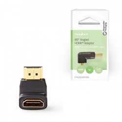 NEDIS CVGB34901BK Αντάπτορας HDMI αρσ. - HDMI θηλ. υπό γωνία 90°, σε μαύρο χρώμα. - NEDIS