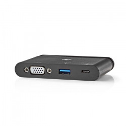 NEDIS TCARF220BK Σταθμός σύνδεσης από USB 3.0 Type-C αρσ. σε USB-C / USB 3.0 / VGA θηλ., σε μαύρο χρώμα. - NEDIS
