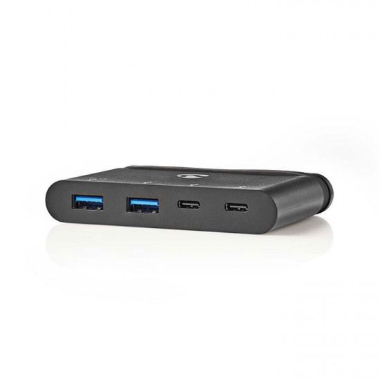 NEDIS TCARF230BK USB hub, 4 θυρών από Type-C αρσ. σε 2x USB Type-A και 2x USB-C, 0,20m σε μαύρο χρώμα. - NEDIS