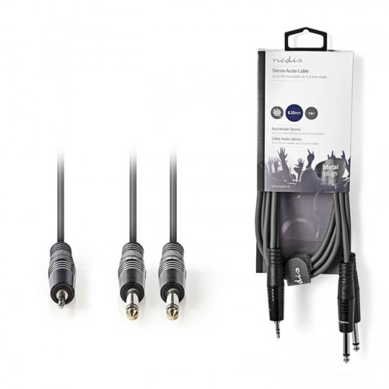 NEDIS COTH23200GY15 Kαλώδιο ήχου 2 x 6.35 mm αρσ.- 3.5 mm αρσ., 1.50m. - NEDIS