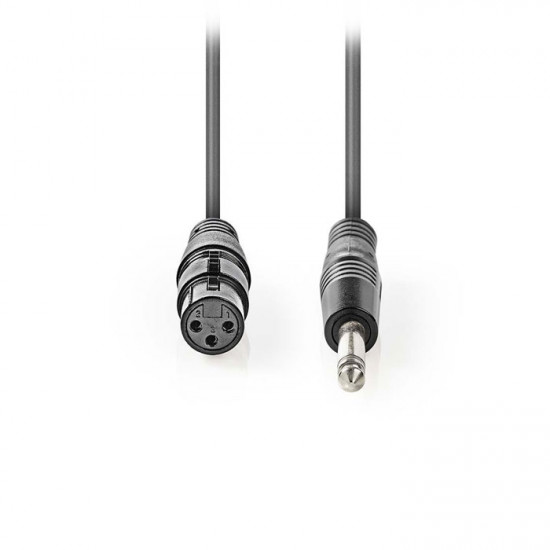 NEDIS COTG15120GY100 Καλώδιο 3-Pin XLR θηλ.σε 6.35mm αρσ., 10.0 m, γκρι. - NEDIS