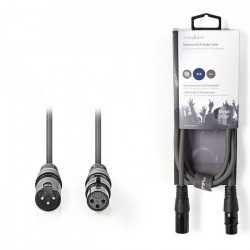 NEDIS COTH15010GY15 Kαλώδιο ήχου 3pin XLR θηλ. σε 3pin XLR αρσ., 1,5m σε γκρι χρώμα. - NEDIS