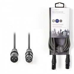 NEDIS COTH15010GY30 Kαλώδιο ήχου 3pin XLR θηλ. σε 3pin XLR αρσ., 3.0m σε σκούρο γκρι χρώμα. - NEDIS