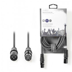 NEDIS COTH15010GY50 Kαλώδιο ήχου 3pin XLR θηλ. σε 3pin XLR αρσ., 5.0m σε σκούρο γκρι χρώμα. - NEDIS