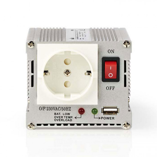 NEDIS PIMS30012 Inverter 300W/12V, με έξοδο ημιτονικής κυματομορφής που μετατρέπει την τάση από μπαταρίες 12V DC σε 230V AC. - NEDIS