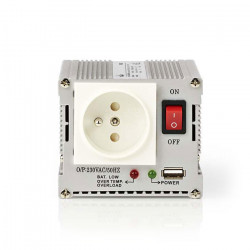 NEDIS PIMS30012E Inverter 300W/12V, με έξοδο ημιτονικής κυματομορφής που μετατρέπει την τάση από μπαταρίες 12V DC σε 230V AC. - NEDIS