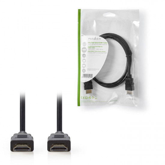 NEDIS CVGP35000BK10 Καλώδιο Ultra High Speed HDMI αρσ. - HDMI αρσ., με επίχρυσες επαφές, 1.00m. - NEDIS