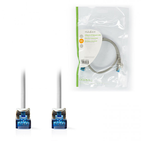 NEDIS CCGP85330GY05 Καλώδιο δικτύου CAT 6a, S/FTP, 0.5m σε γκρι χρώμα. - NEDIS