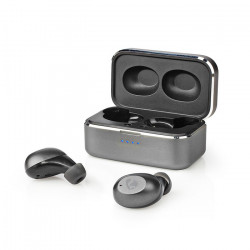 NEDIS HPBT5056GY Bluetooth ακουστικά handsfree με θήκη φόρτισης, σε γκρι χρώμα. - NEDIS