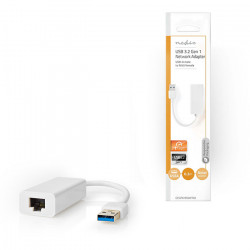 NEDIS CCGP61950WT02 Αντάπτορας δικτύου USB 3.0, USB A αρσ. - RJ45 θηλ., με ενσωματωμένο καλώδιο 0,20m. - NEDIS