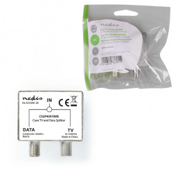 NEDIS CSGP40970ME Μεταλλικό βύσμα κεραίας IEC (Coax) αρσ./F θηλ. - IEC (Coax) θηλ., σε ασημί χρώμα. - NEDIS