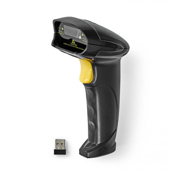NEDIS BSCNW1D100BK Ασύρματος σαρωτής barcode USB υψηλής ακρίβειας, σε μαύρο χρώμα. - NEDIS