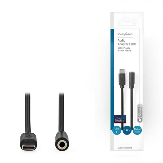 NEDIS CCGP65960BK10 Καλώδιο-αντάπτορας USB High-Speed Type-C αρσ. - 3.5mm θηλ., 1.00m. - NEDIS