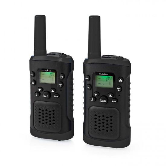 NEDIS WLTK0610BK Walkie talkie με εμβέλεια έως και 6 km, σε μαύρο χρώμα. - NEDIS